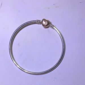 Pandora Jewelry - PANDORA sterling silver rigid bracelet dual tone Pandora Jewelry - PANDORA sterling silver rigid bracelet dual tone